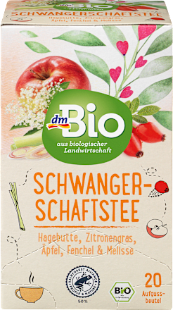 Schwangerschaftstee Hagebutte, Zitronengras, Ãpfel, Fenchel & Melisse (20 Beutel) dmBio
