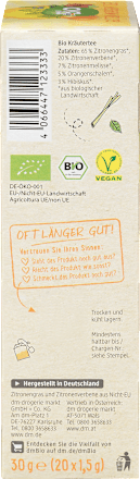 Kräutertee "Guten Morgen" mit Zitronengras & Zitronenverbene (20 Beutel)  dmBio