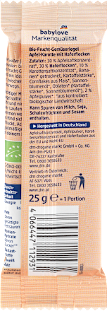 Frucht-Getreide-Riegel Apfel-Karotte ab 1 Jahr babylove