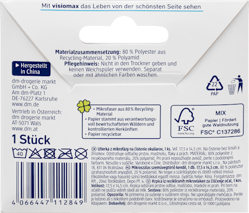 Reciklirana krpica za brisanje naočara od mikrovlakana, više vrsta visiomax