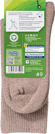 Soft-Socken mit Bio-Baumwolle braun Gr. 39-42 Fascino
