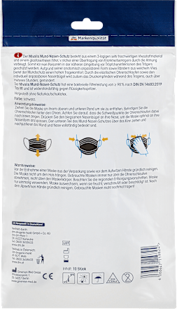Medizinische Mundschutzmaske für Erwachsene (schwarz) Mivolis