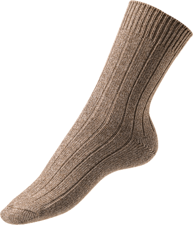 Socken mit Bio-Wolle & Ripp-Struktur braun Gr. 39-42 Fascino