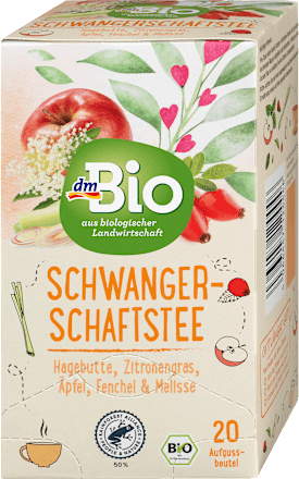 Schwangerschaftstee Hagebutte, Zitronengras, Ãpfel, Fenchel & Melisse (20 Beutel) dmBio
