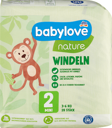 Windeln Gr. 2, Mini (3-6 kg) babylove nature