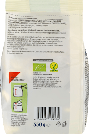 Nuss- & Trockenobst-Mischung Studentenfutter dmBio