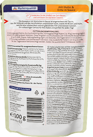 Mokra karma dla kota, kurczak i kaczka w sosie Dein Bestes