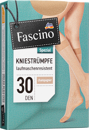 Kniestrümpfe laufmaschenresistent champagner Gr. 39-42, 30 DEN Fascino