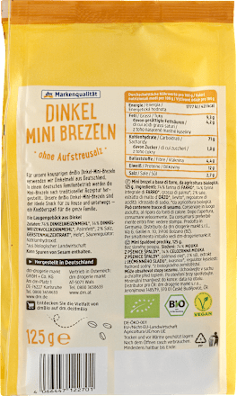 Brezeln, Dinkel ohne Aufstreusalz, mini dmBio