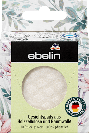 Abschminkpads Holzzellulose und Baumwolle ebelin