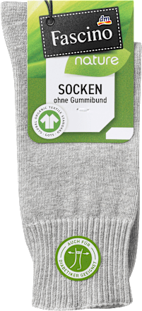 Socken ohne Gummifäden grau  Gr. 35-38 Fascino