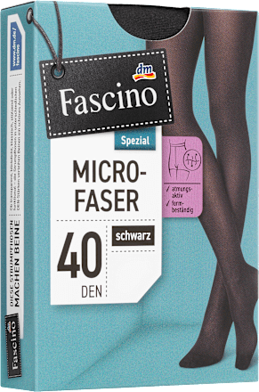 Rajstopy z mikrofibry 40 den, czarne, rozmiar 38/40 Fascino