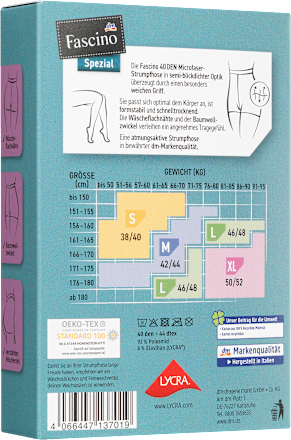 Rajstopy z mikrofibry 40 den, czarne, rozmiar 46/48 Fascino