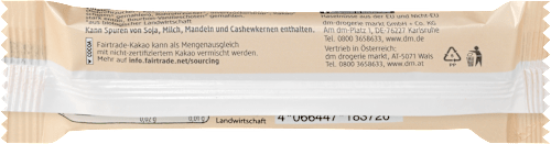 Nussriegel Haselnuss in Zartbitterschokolade dmBio