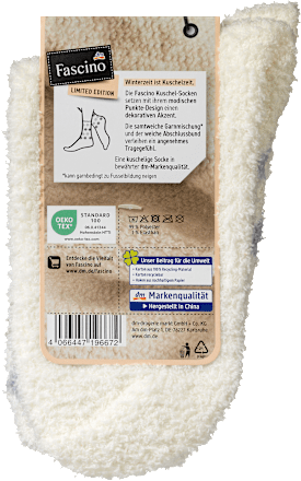 Kuschelsocken weiß & blau Gr. 39-42 Fascino