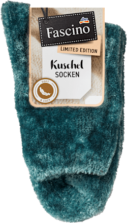 Kuschelsocken mit Chenille-Garn, blaugrün Gr. 39-42 Fascino
