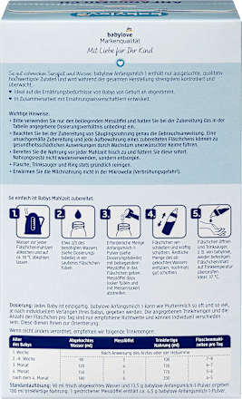 Mliječna formula 1, 0+ mj. babylove