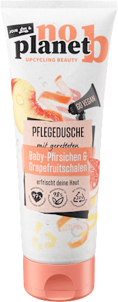 Pflegedusche mit Baby-Pfirsichen und Grapefruitschalen No Planet B