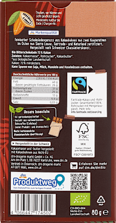 Schokolade, "Sierra Leone" Feine Bitter  dmBio