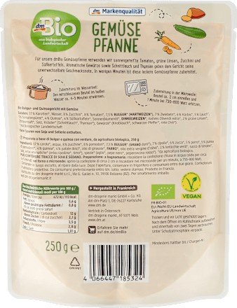 Fertiggericht, Gemüsepfanne mit Bulgur & Quinoa dmBio