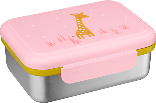 Brotdose Edelstahl rosa/senf babylove