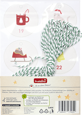 Set etiketa brojeva za advent Profissimo