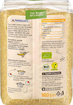 Getreide, Goldhirse grobkörnig dmBio