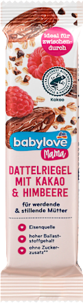Daktylowy baton z kakao i malinami dla mam babylove Mama