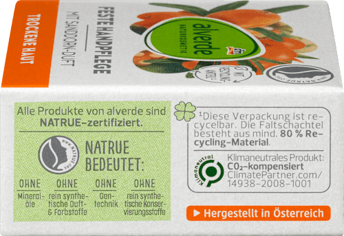 Feste Handpflege mit Sanddorn-Duft alverde NATURKOSMETIK