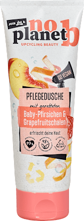 Pflegedusche mit Baby-Pfirsichen und Grapefruitschalen No Planet B