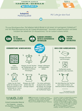 Stoffwindel nature Pro Climate Hybrid, Motiv Waldtiere Gr. S (3-8 kg) babylove nature