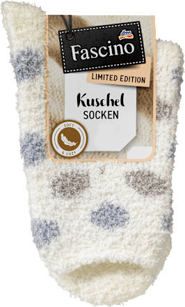 Kuschelsocken weiß & blau Gr. 39-42 Fascino