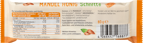 Fruchtriegel, Mandel Honig  dmBio