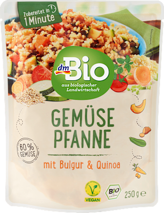 Fertiggericht, Gemüsepfanne mit Bulgur & Quinoa dmBio