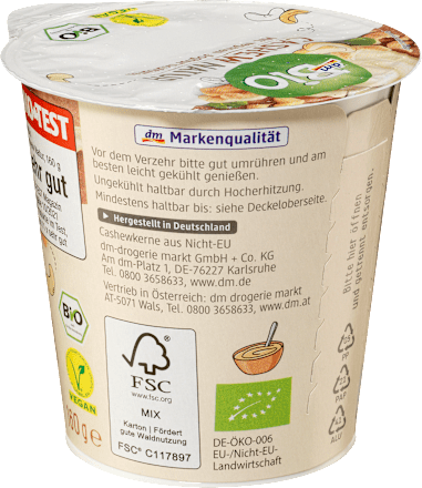 Joghurtalternative Cashew Natur vegan dmBio