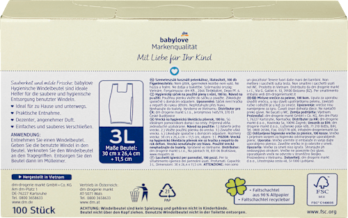 Windelbeutel mit Frischeduft  babylove