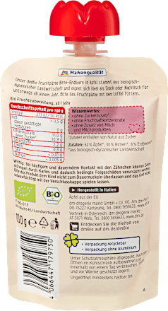 Mus gruszka truskawka jabłko 1+ dmBio