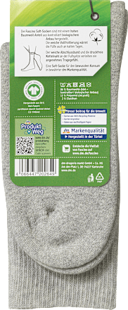Soft-Socken mit Bio-Baumwolle grau Gr. 39-42 Fascino