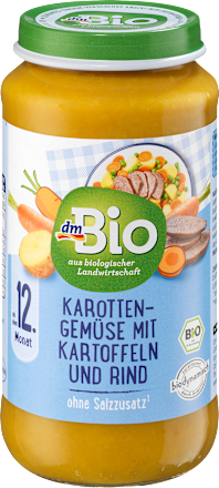 Warzywa z marchewką, ziemniakami i wołowiną, od 12. miesiąca życia dmBio