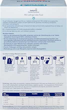 Početno zamensko mleko PRE, početna formula za odojčad, od rođenja babylove