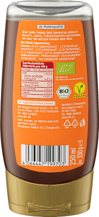 Agavensirup Pumpkin Spice, vegan dmBio
