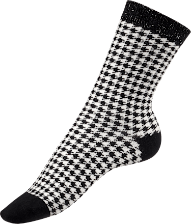 Socken im Pepita-Design, schwarz & weiß, Gr. 35-38 Fascino