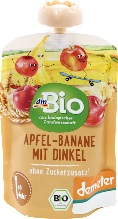 Purea BIO di mela e banana con farro dmBio