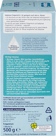Nadaljevalno mleko za dojenčke 2, od dopolnjenega 6. meseca starosti dalje babylove