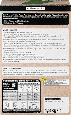 Vollwaschmittel Pulver Aloe Vera Denkmit