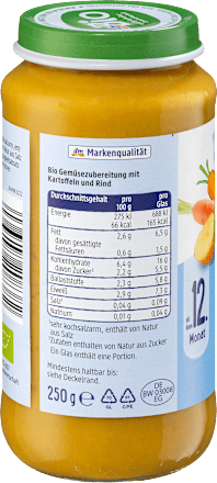 Warzywa z marchewką, ziemniakami i wołowiną, od 12. miesiąca dmBio