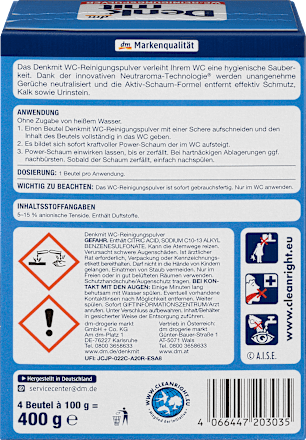 Prašak za čišćenje WC šolje– 4 kesice Denkmit