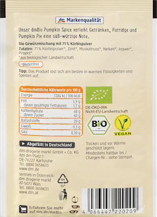 Kürbisgewürzmischung Pumpkin Spice dmBio