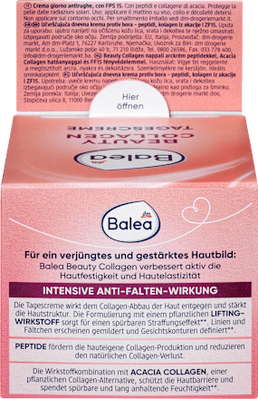 BEAUTY COLLAGEN dnevna krema za lice, SPF 15 Balea