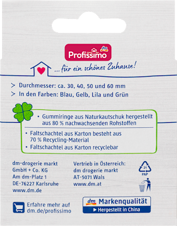 Elastike v štirih velikostih, raznobarvne Profissimo